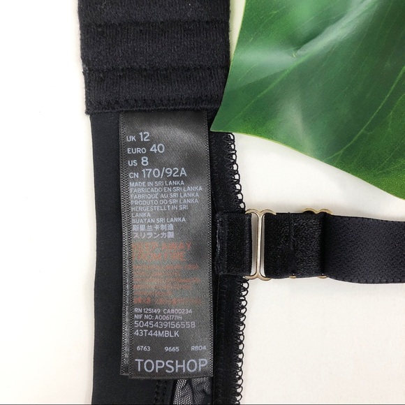 Topshop Fishnet Mesh Panel Black Bralette - 8 - Picture 7 of 7